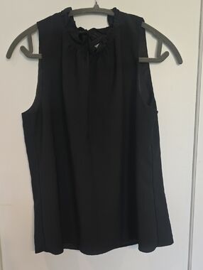 J. Crew Black Sleeveless Ruffeled Camisole